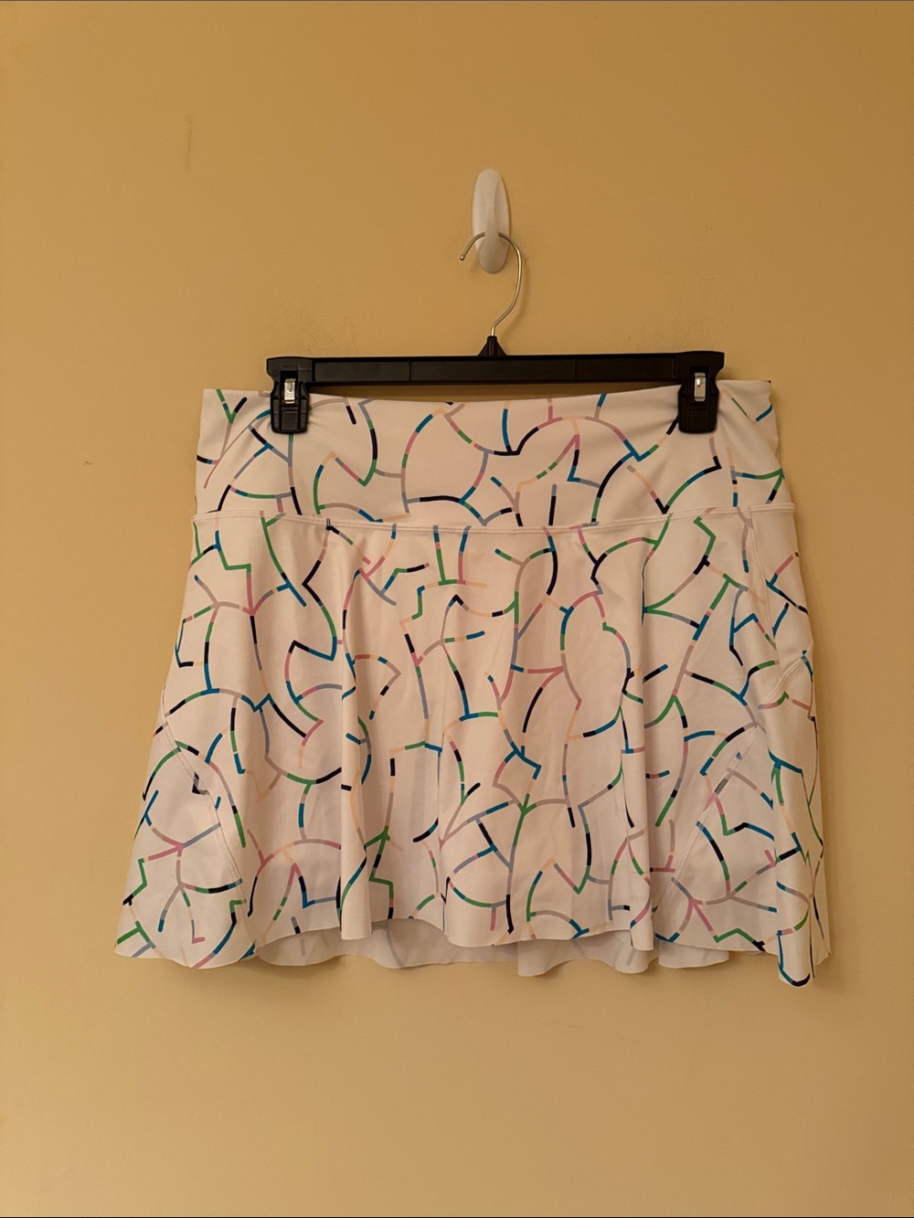 Athleta Ace High Rise 15 1/2 Tennis Skort with Multicolor Print Size XL